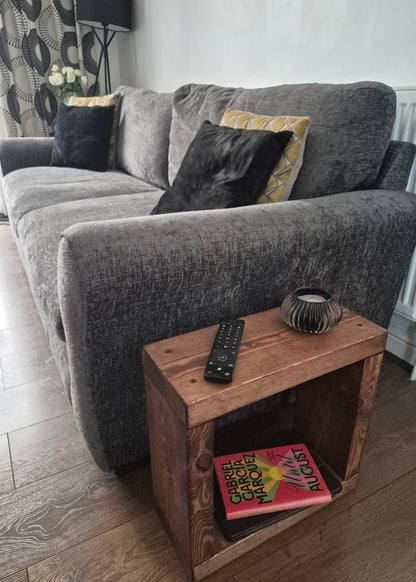40 cm Mini Cube Side Table – Narrow Handmade Solid Wood