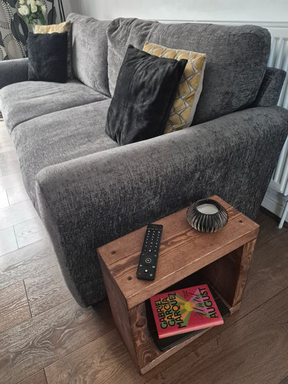 40 cm Mini Cube Side Table – Narrow Handmade Solid Wood