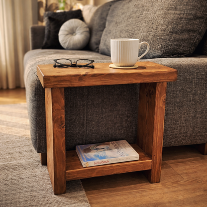 Rustic Wooden Table – Slim Entryway Table with Solid Wood & Premium Wax Finish