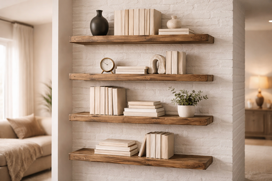 Rustic Wooden Shelf – 22 cm Deep Solid Pine Shelf | Handcrafted Wood