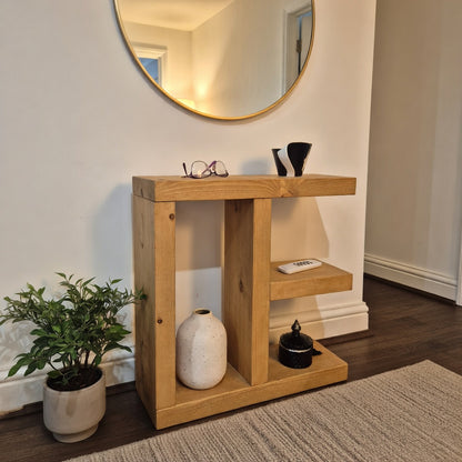 Rustic Slim Side Table UK – Handcrafted Wood Table with Solid Pine, Scratch Resistant Finish