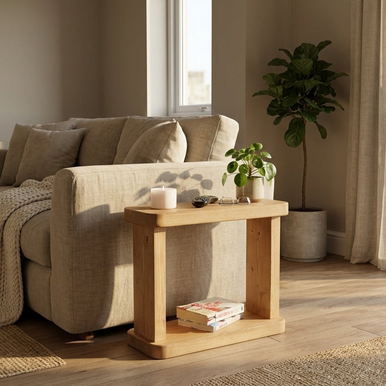 Rustic Wooden Table – Solid Wood Table With Scratch Resistant Finish & Natural Wood Grain