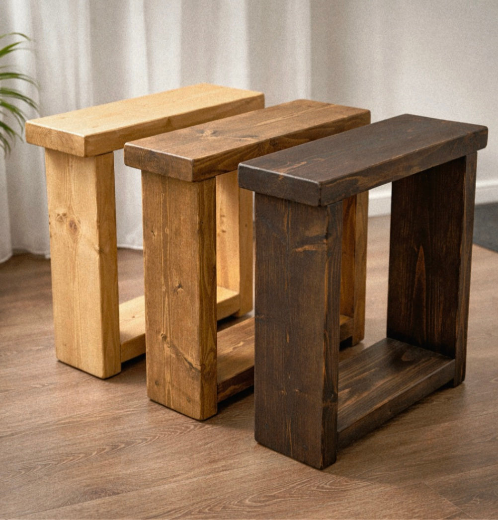 Rustic Wooden Table – Slim Entryway Table with Solid Wood & Premium Wax Finish