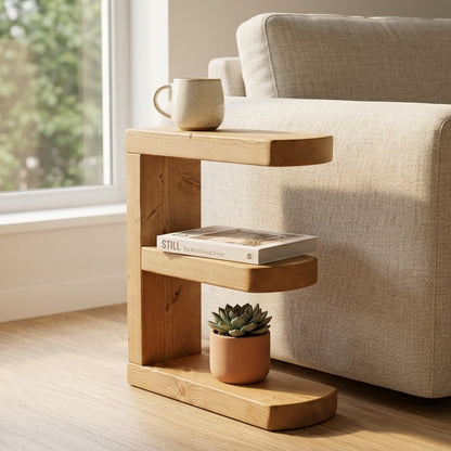 E Rustic Table | Rounded Edges | 14.5 cm Depth