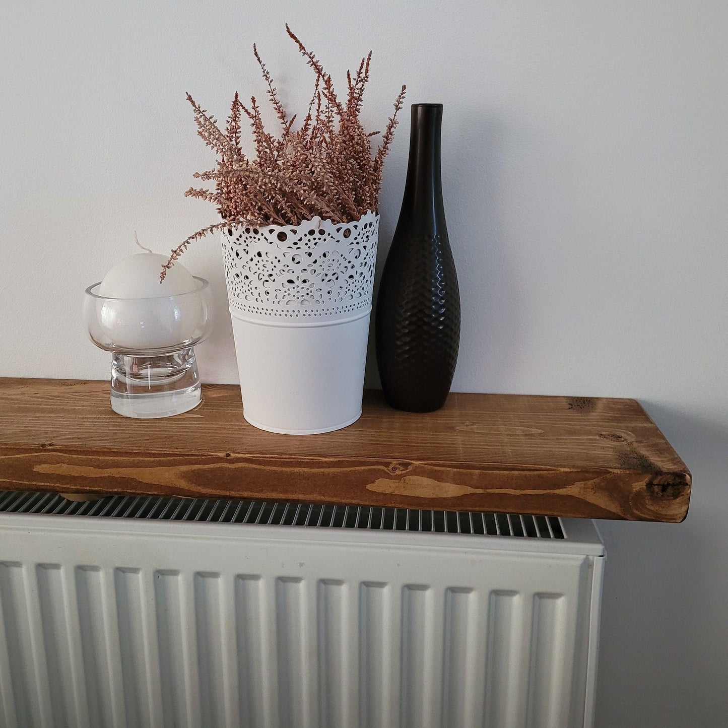 Rustic Radiator Wooden Handmade Shelves Smooth Finish Great Quality 2x concealed brackets various colours and sizes