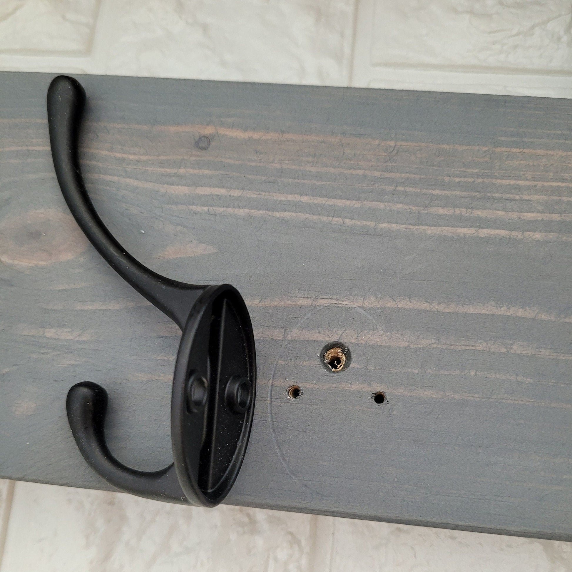 Coat Rack with rustic Shelf- Wall Mounted Floating Shelf for Hallway, Entryway, Utility Room or Bathroom.