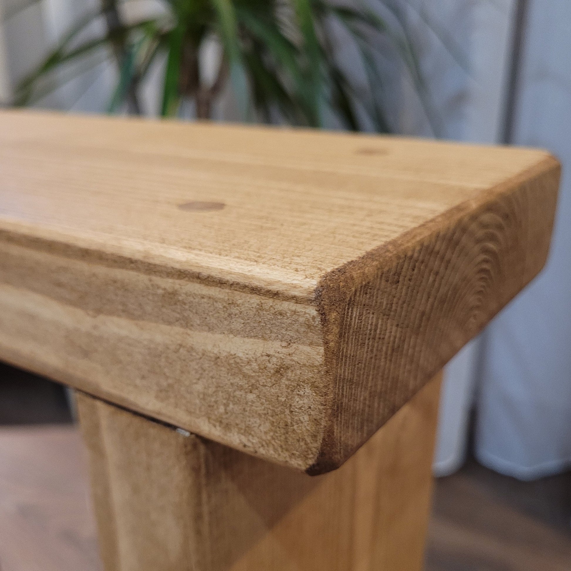 Rustic Wooden side coffee end with two shelves slim narrow table various wax colours and sizes handmade