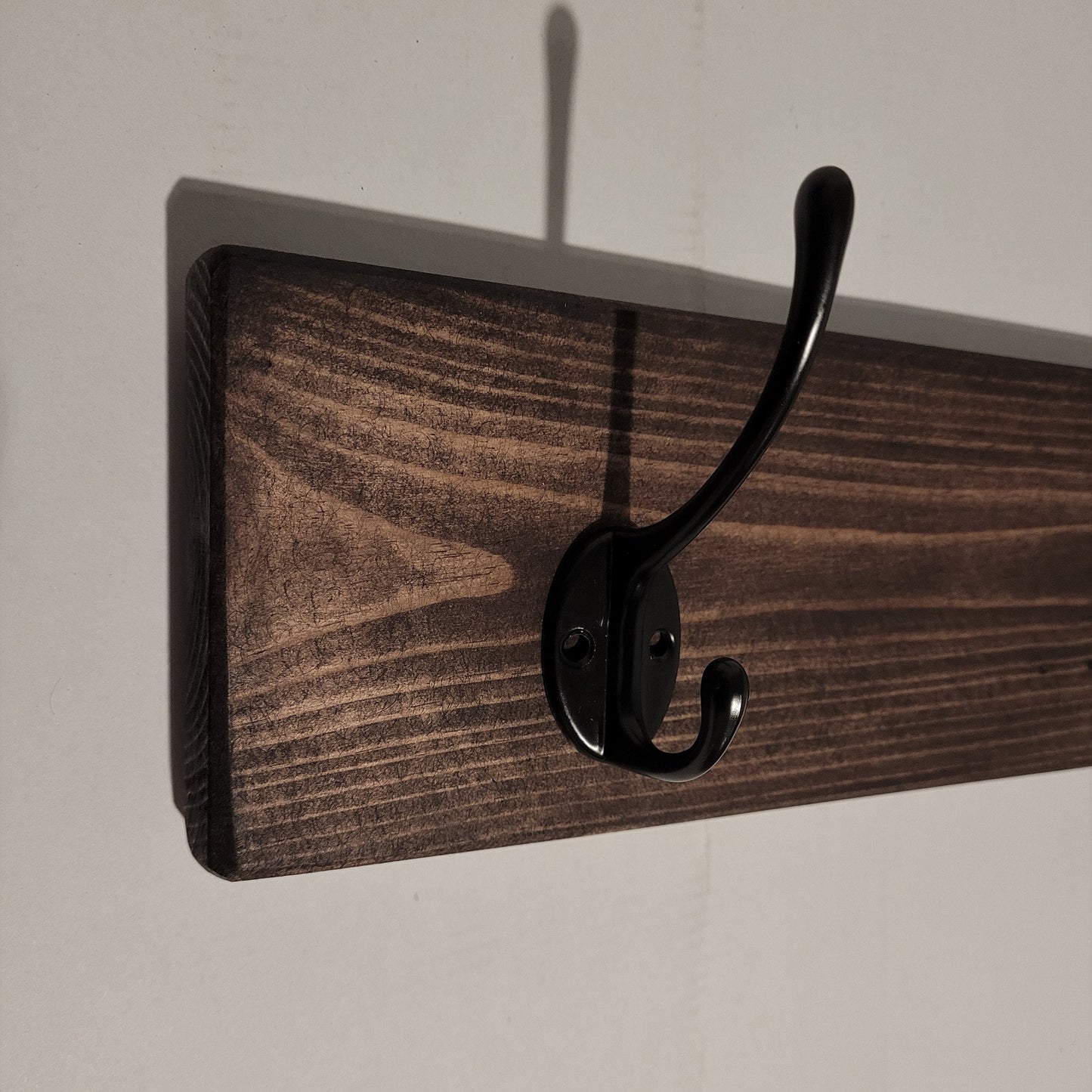 COAT RACK Handmade Vintage Cast Iron Coat Hook Reclaimed Wood Wall Mounted Floating Shelf for Hallway, Entryway, Utility Room or Bathroom.