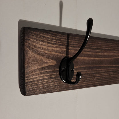 COAT RACK Handmade Vintage Cast Iron Coat Hook Reclaimed Wood Wall Mounted Floating Shelf for Hallway, Entryway, Utility Room or Bathroom.
