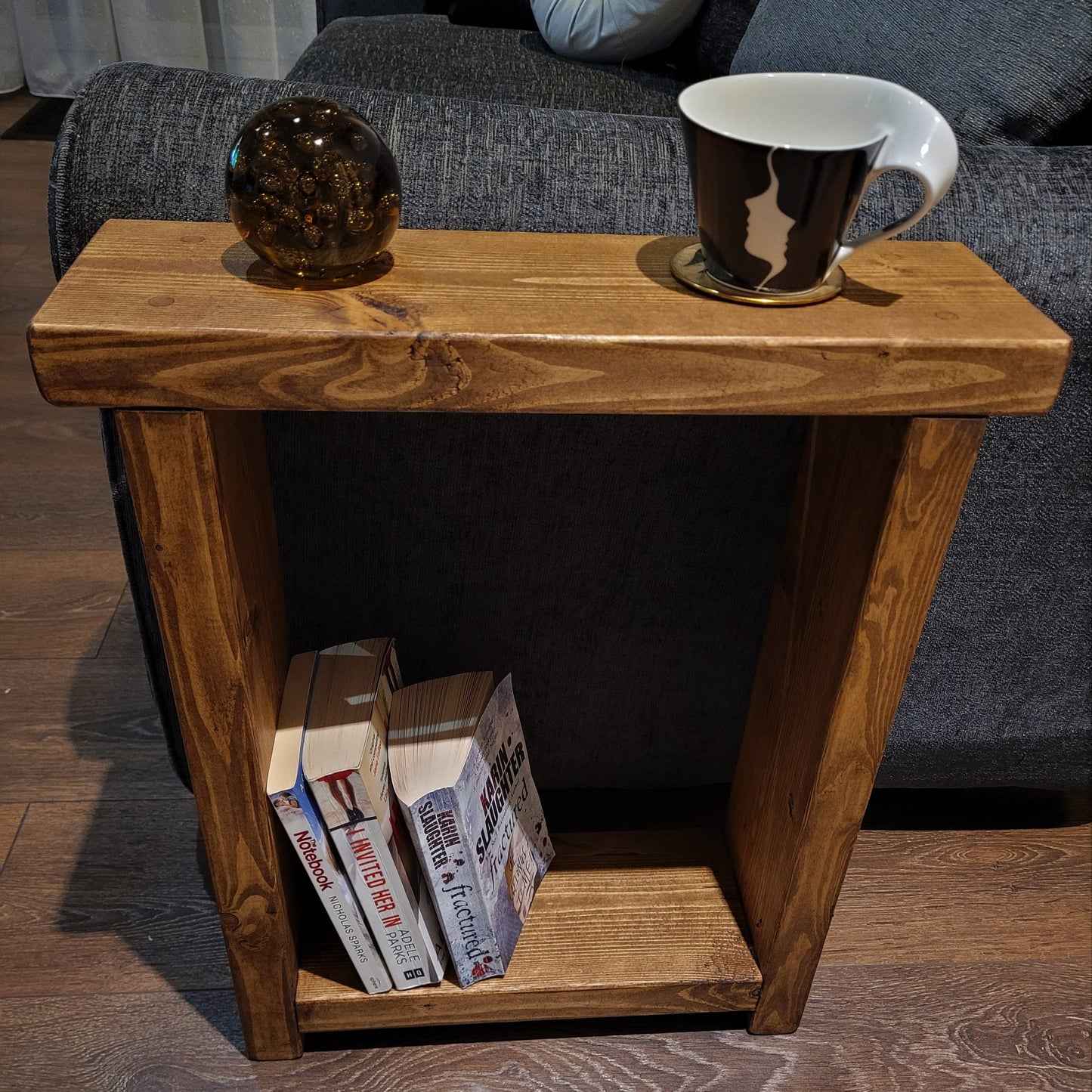 End Coffee Solid Wooden Slim Narrow Side Sofa Rustic Handmade Table-various colours and sizes