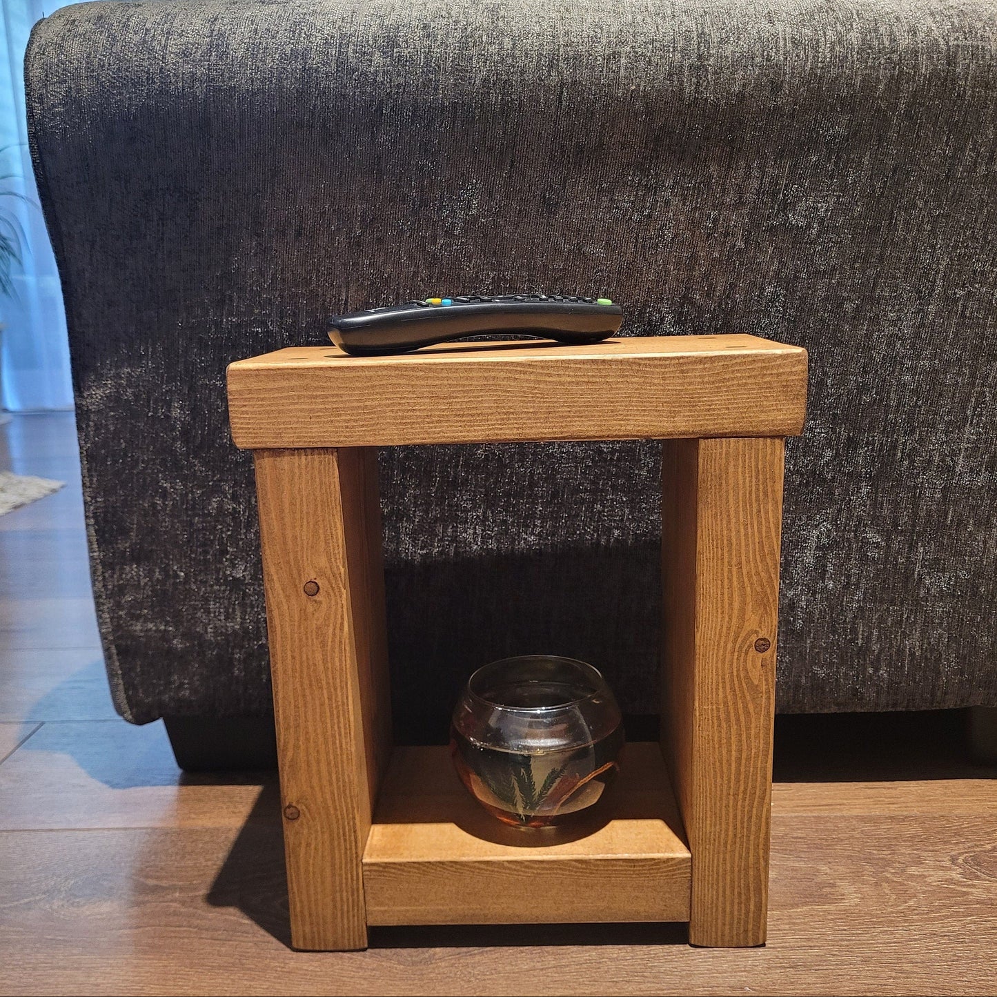 Rustic Solid Wooden Mini end coffee slim narrow (14.5 cm) side wooden stool sofa table various colours and sizes handmade