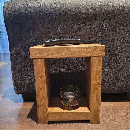 Rustic Solid Wooden Mini end coffee slim narrow (14.5 cm) side wooden stool sofa table various colours and sizes handmade