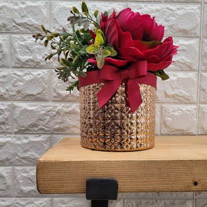 Rustic wooden shelves metal brackets/ wood 22 cm depth /4.5 cm