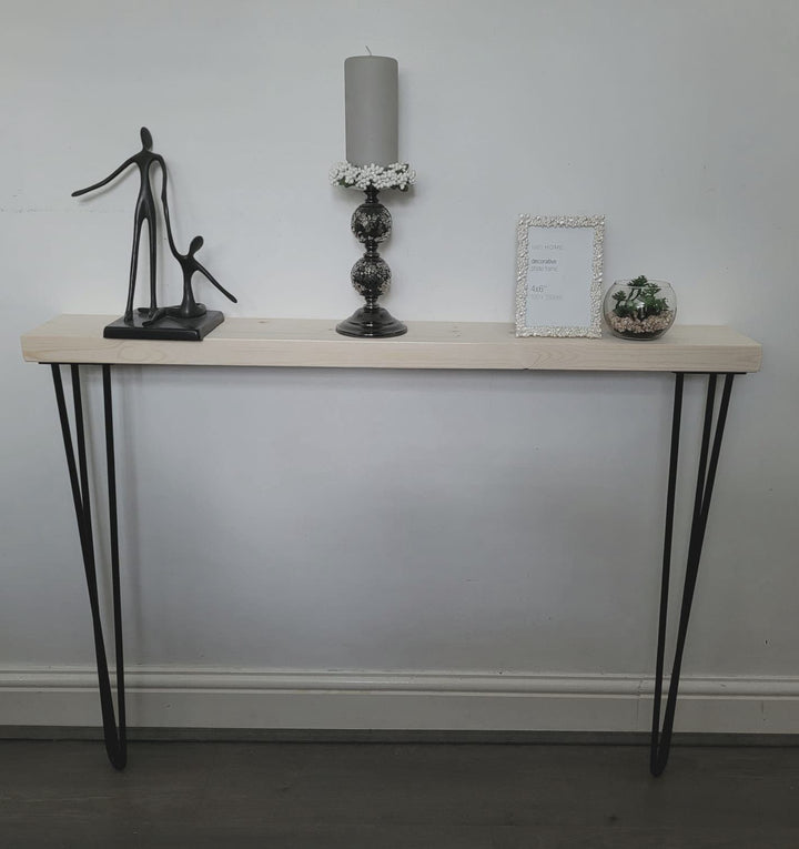 Console Table/Radiator 22 cm Top Various Wood WAX Colour Top Hairpin Legs 86 cm