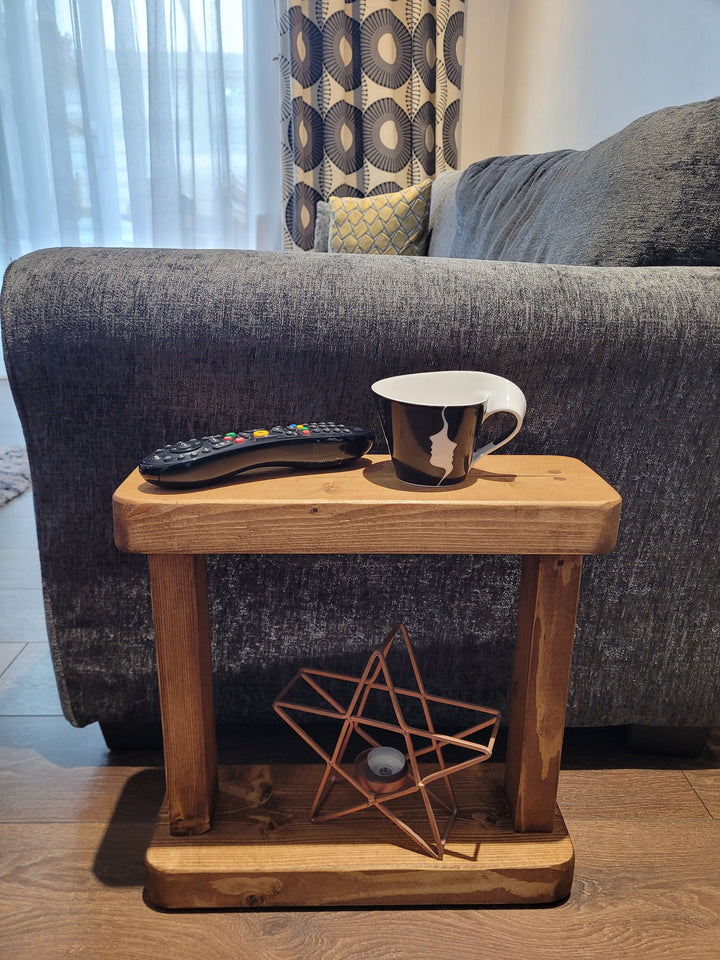 Slim rustic mini end coffee side table various colours and sizes handmade