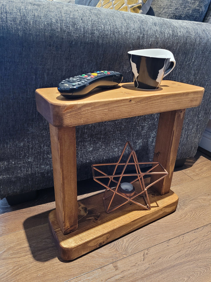 Slim rustic mini end coffee side table various colours and sizes handmade