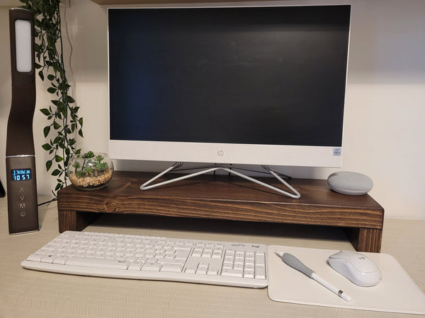 Handmade Rustic Laptop Monitor wooden shelf stand - various colours and sizes handmade