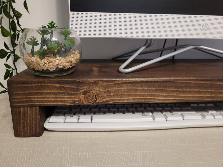 Handmade Rustic Laptop Monitor wooden shelf stand - various colours and sizes handmade