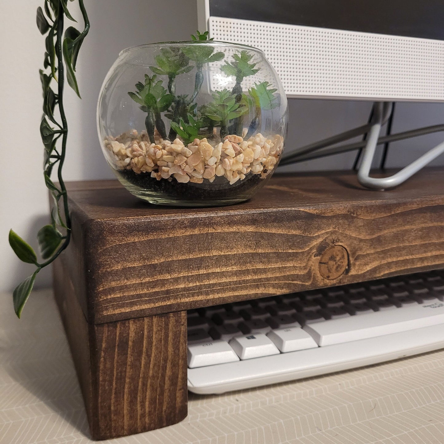 Handmade Rustic Laptop Monitor wooden shelf stand - various colours and sizes handmade