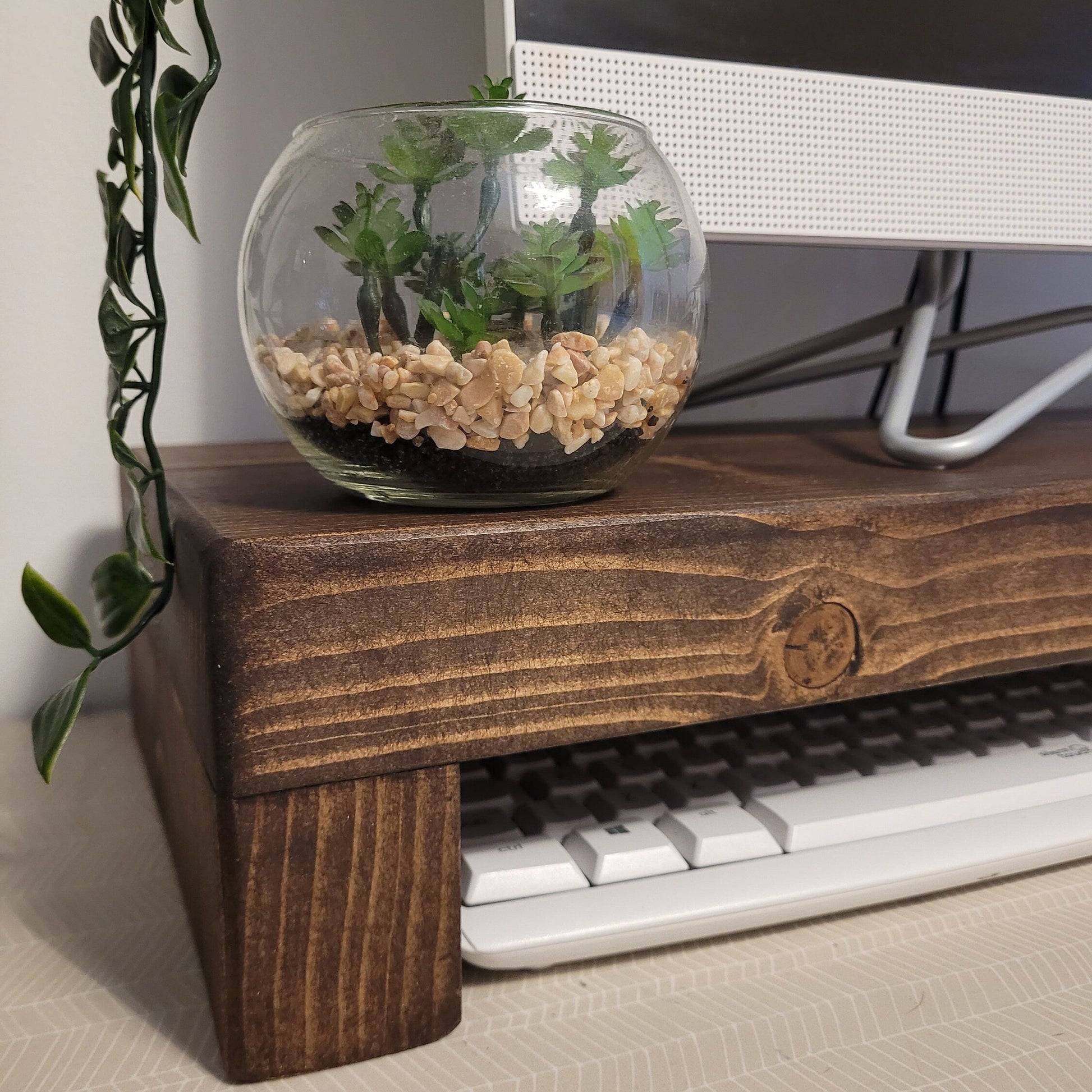 Handmade Rustic Laptop Monitor wooden shelf stand - various colours and sizes handmade