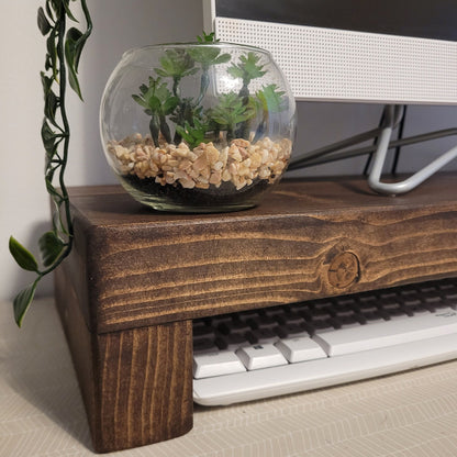 Handmade Rustic Laptop Monitor wooden shelf stand - various colours and sizes handmade