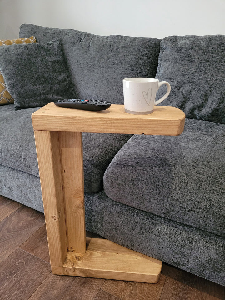 Rustic C Table Narrow Side Slim Coffee Table 14.5 cm various colours and sizes handmade