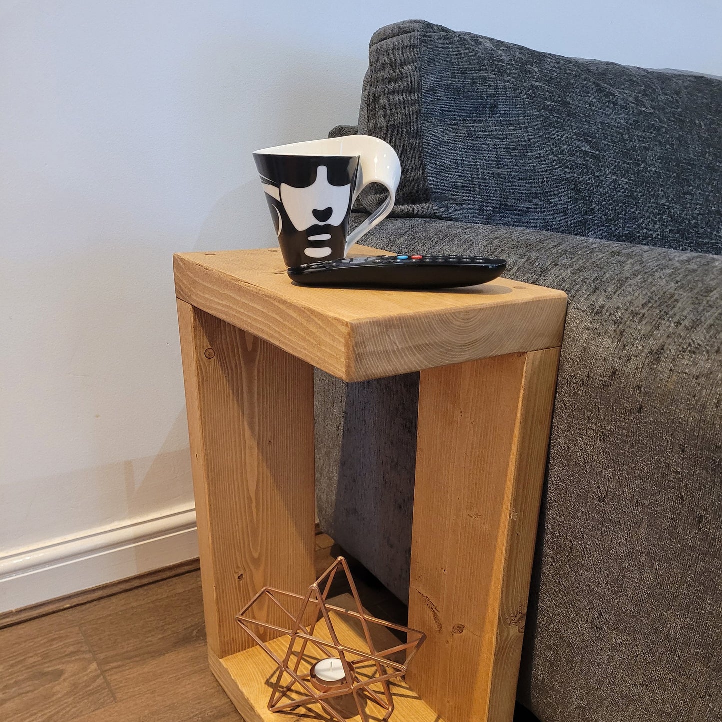 Side Rustic solid sofa coffee handmade table 22cm top various sizes and colours