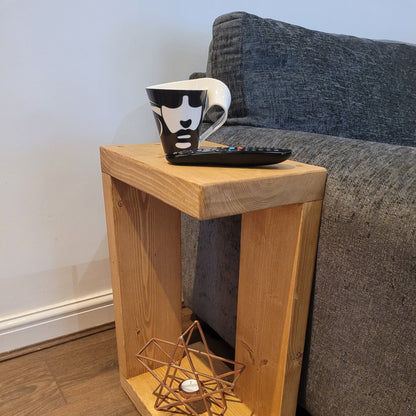 Side Rustic solid sofa coffee handmade table 22cm top various sizes and colours