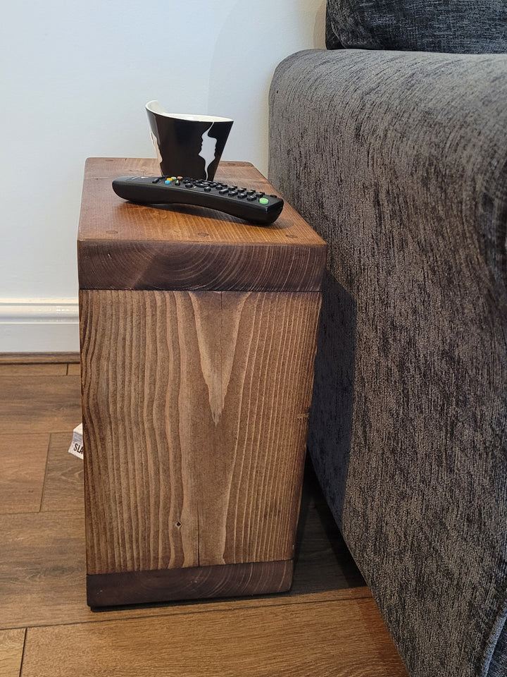 Solid rustic mini side cube coffee table14.5/17/19.5/22 cm deep various colours and sizes handmade