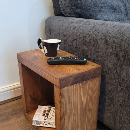 Solid rustic mini side cube coffee table14.5/17/19.5/22 cm deep various colours and sizes handmade