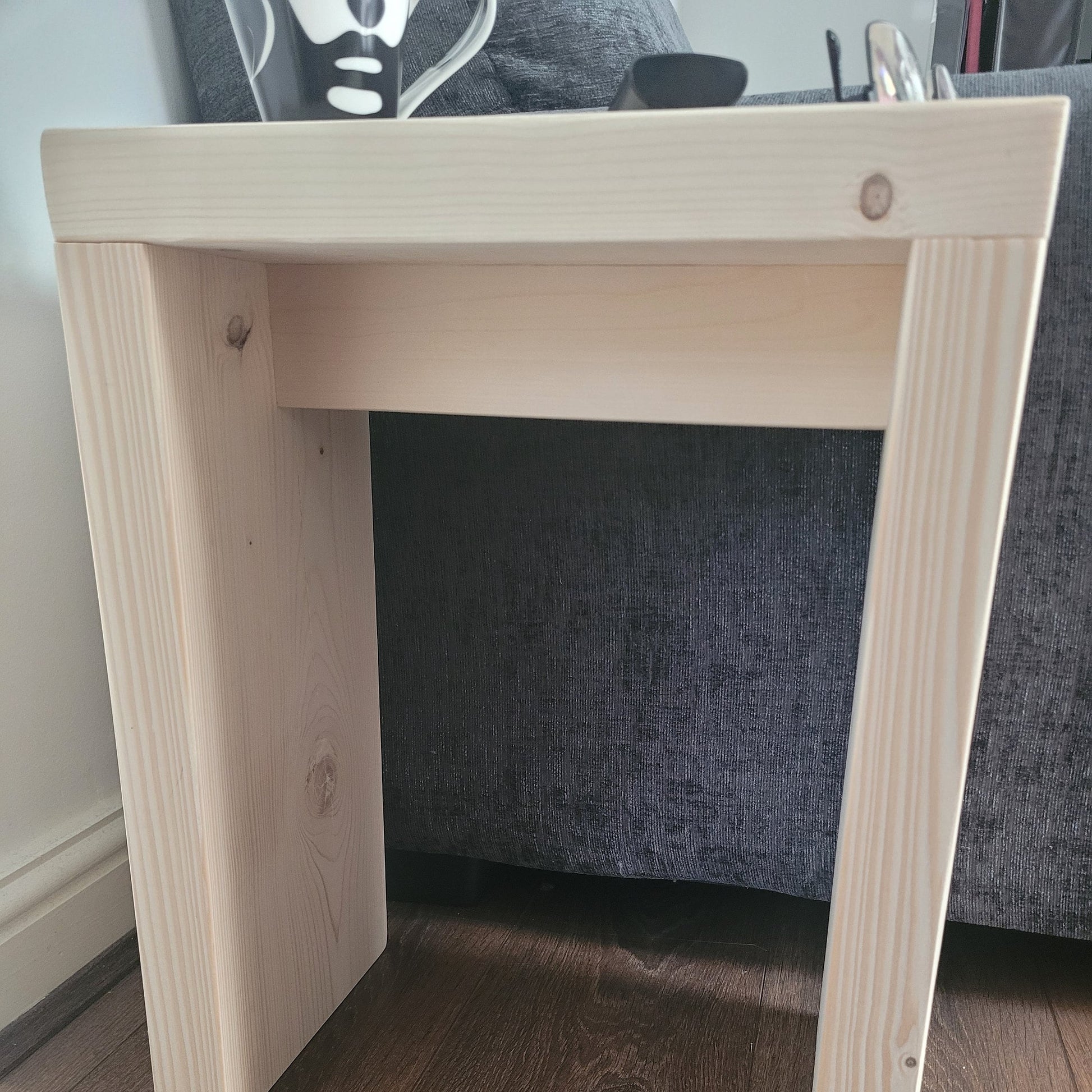 Rustic solid 22 cm wooden end coffee slim narrow side sofa table various colours and sizes handmade