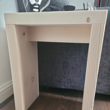 Rustic solid 22 cm wooden end coffee slim narrow side sofa table various colours and sizes handmade