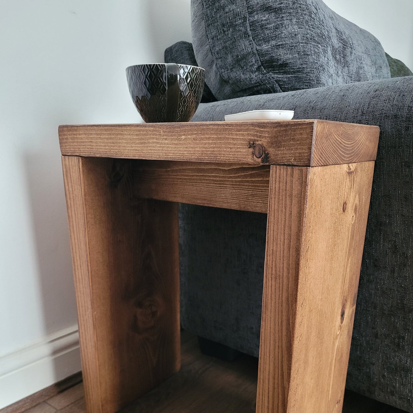 Rustic solid 22 cm wooden end coffee slim narrow side sofa table various colours and sizes handmade