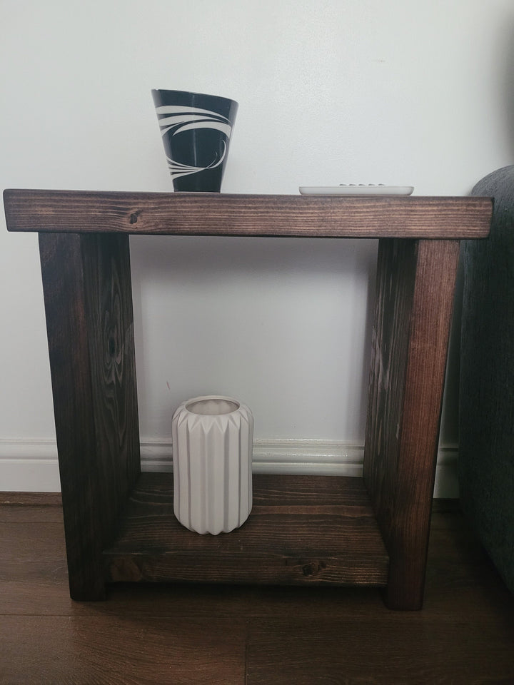 Rustic Shelving unit 22 cm side narrow sofa coffee table various sizes and colours handmade