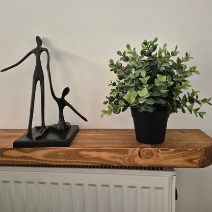 Rustic Shelves ( 12 cm depth ) Radiator Shelf Solid Wood Round Curved Edges +Concealed brackets - Various sizes and Colours