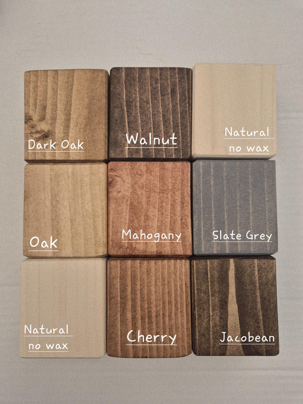 Wood sample charter various colours