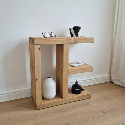 Rustic Slim Side Table UK – Handcrafted Wood Table with Solid Pine, Scratch Resistant Finish