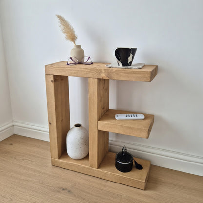 Rustic Slim Side Table UK – Handcrafted Wood Table with Solid Pine, Scratch Resistant Finish