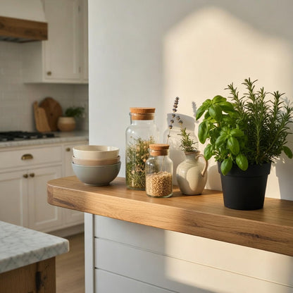 Rustic Floating Shelf | 12 cm Depth | Round Corner