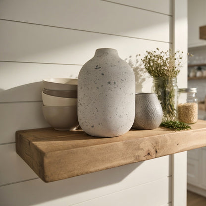 Rustic Wooden Shelf UK | Solid Pine 19.5 cm Deep Shelf with Wood Wax Finish