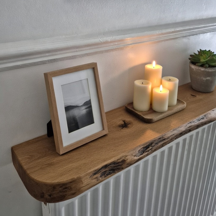 Rustic Floating Shelf | 14.5 cm Depth | Curved Edge