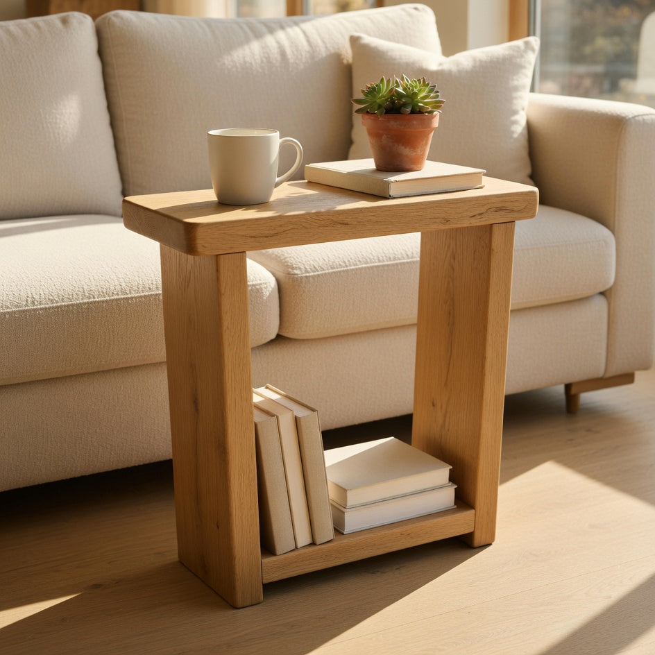 Rustic Wooden Table – Slim Entryway Table with Solid Wood & Premium Wax Finish