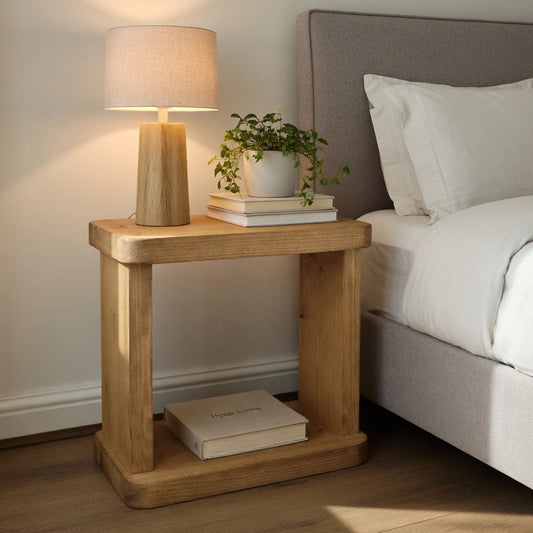 Handcrafted Rustic Slim Side Table | 22 cm depth