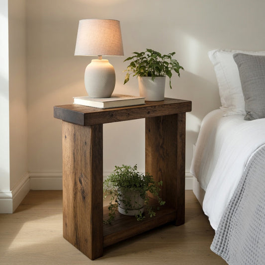 Rustic Narrow Table – Solid Wood Console with Handcrafted Wood Finish, 19.5 cm Depth