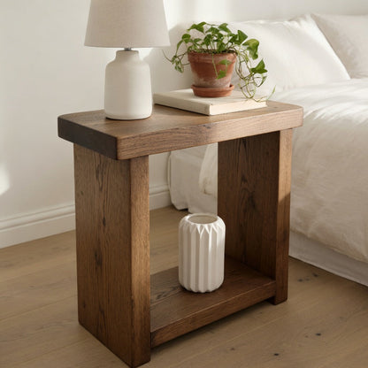 Rustic Wooden Table – Slim Entryway Table with Solid Wood & Premium Wax Finish