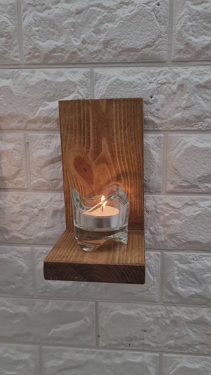 Mini Floating L SHAPE shelves handmade wood rustic small shelf  candle holder   various colour